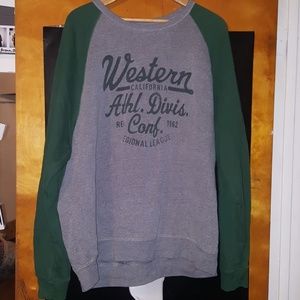Modern vintage grey and green pullover